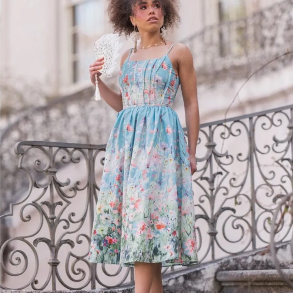 JessaKae Pastel Floral Midi Dress